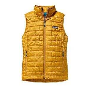 PATAGONIA WOMEN'S NANO PUFF INSULATED VEST RARE GOLDEN AMBER TURQUOISE TRIM SM